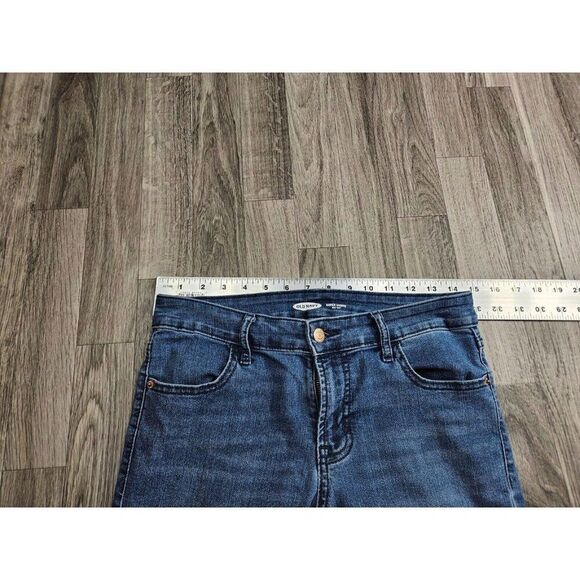 (3/$35) Old Navy Size 4 Pockets Super Skinny Mid Rise Whiskered Denim Blue Jeans - Picture 7 of 11